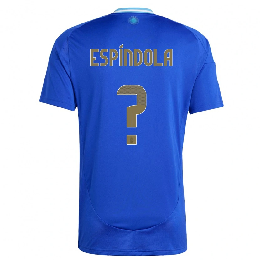 Danxen Heren Argentinië Santiago Espíndola #0 Blauw Uitshirt Uittenue 24-26 T-Shirt
