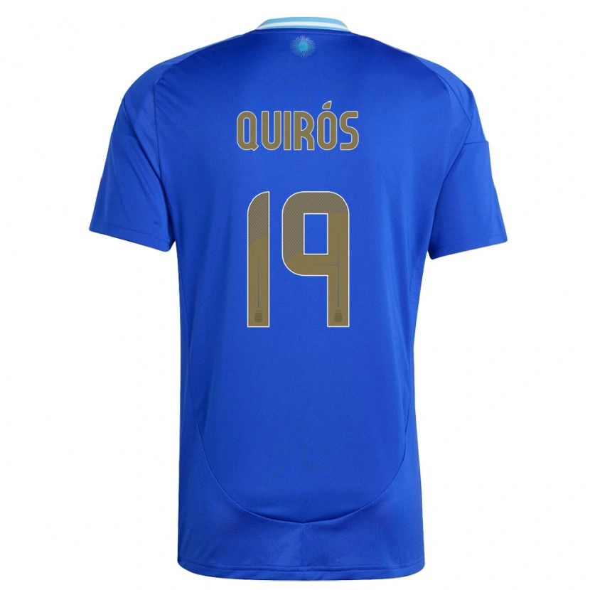 Danxen Heren Argentinië Aarón Quirós #19 Blauw Uitshirt Uittenue 24-26 T-Shirt