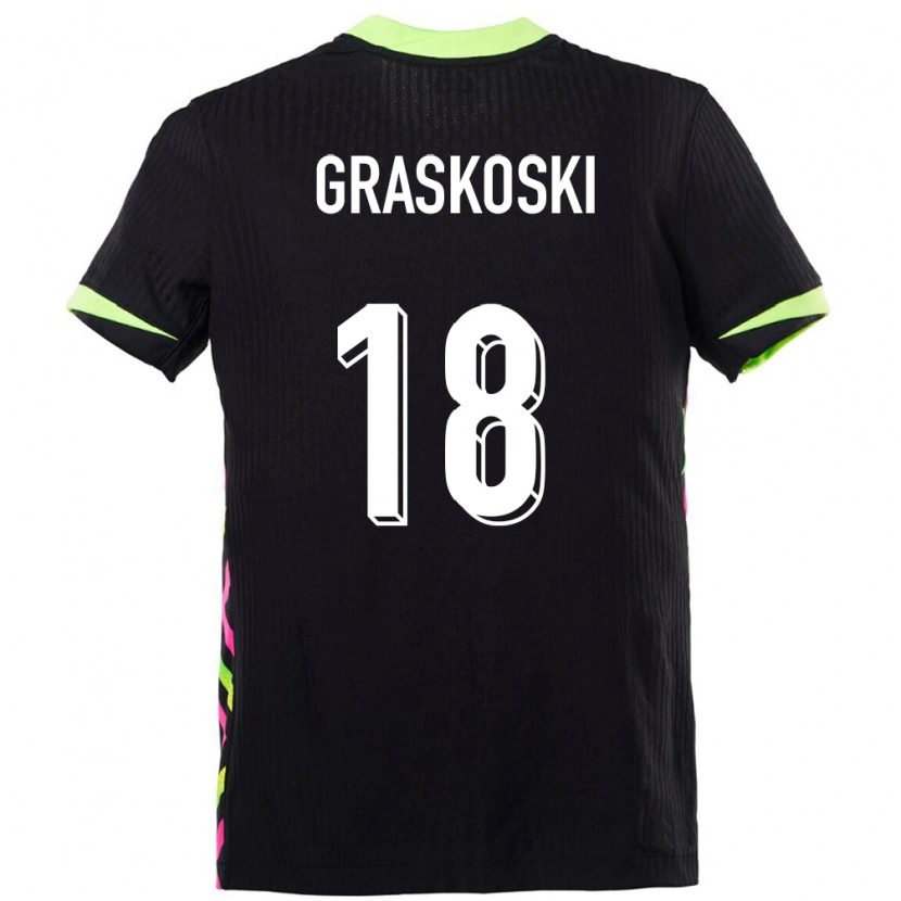 Danxen Heren Australië Daniel Graskoski #18 Donkerblauw Uitshirt Uittenue 24-26 T-Shirt