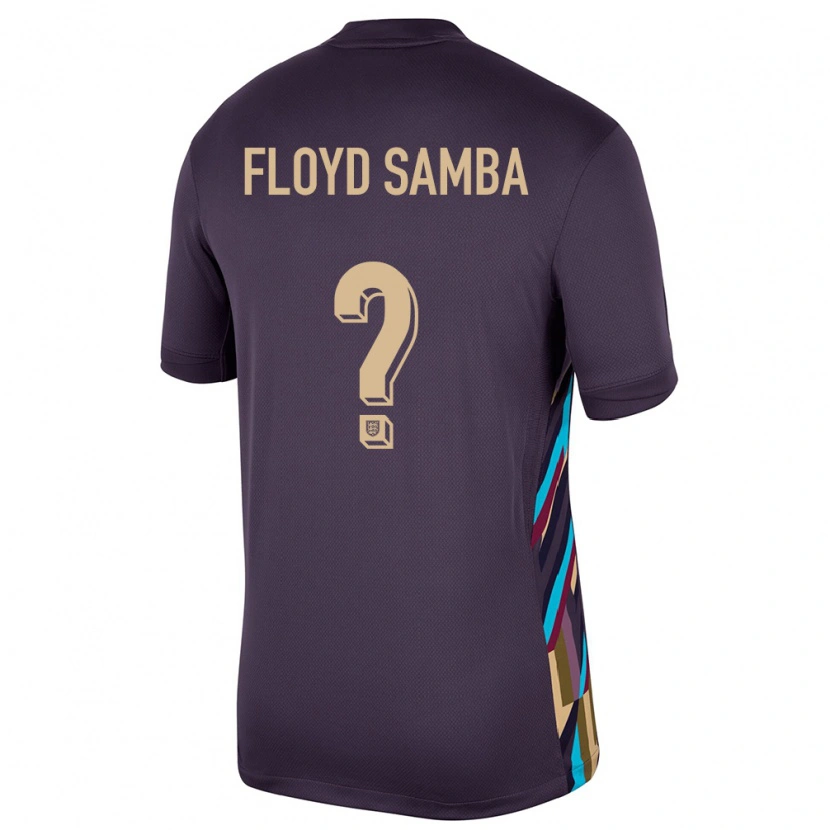 Danxen Heren Engeland Floyd Samba #0 Donkere Rozijn Uitshirt Uittenue 24-26 T-Shirt