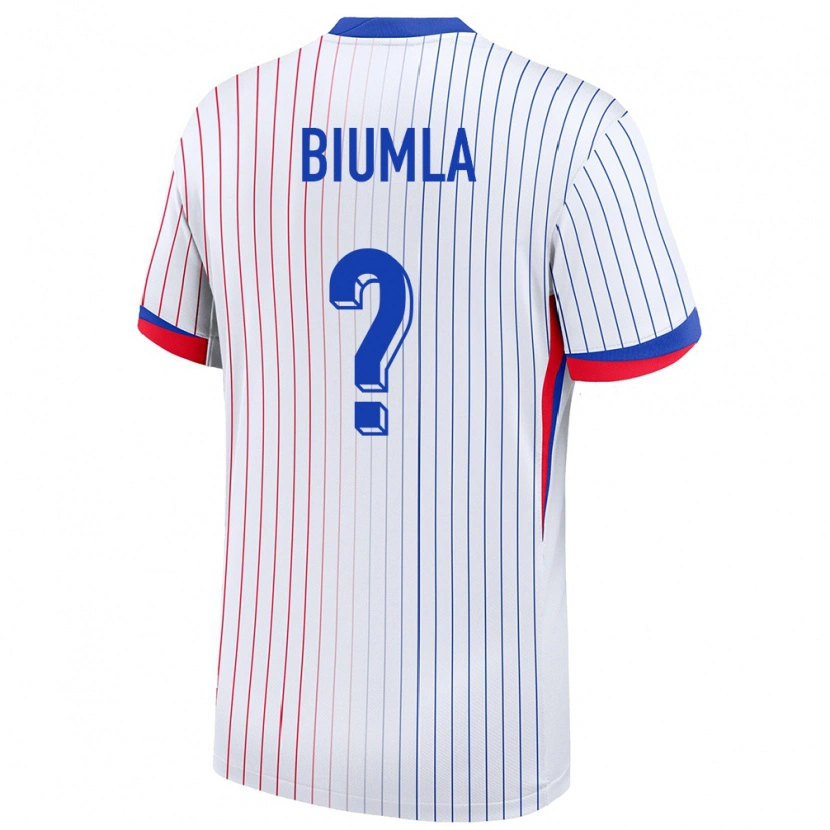 Danxen Heren Frankrijk Emmanuel Biumla #0 Wit Uitshirt Uittenue 24-26 T-Shirt
