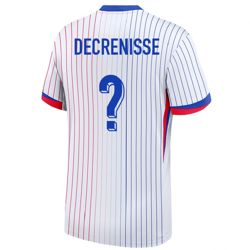 Danxen Heren Frankrijk Axel Decrenisse #0 Wit Uitshirt Uittenue 24-26 T-Shirt