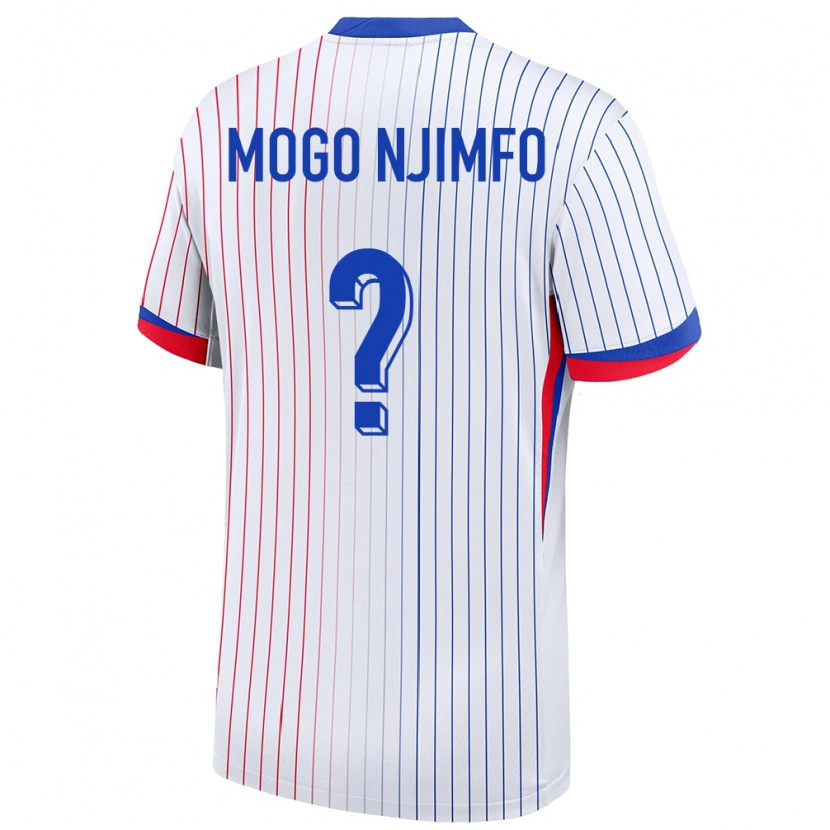 Danxen Heren Frankrijk Arthur Mogo Njimfo #0 Wit Uitshirt Uittenue 24-26 T-Shirt