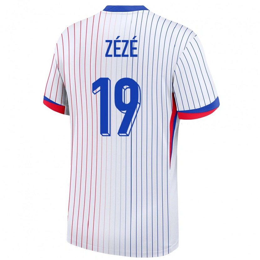 Danxen Heren Frankrijk Nathan Zézé #19 Wit Uitshirt Uittenue 24-26 T-Shirt