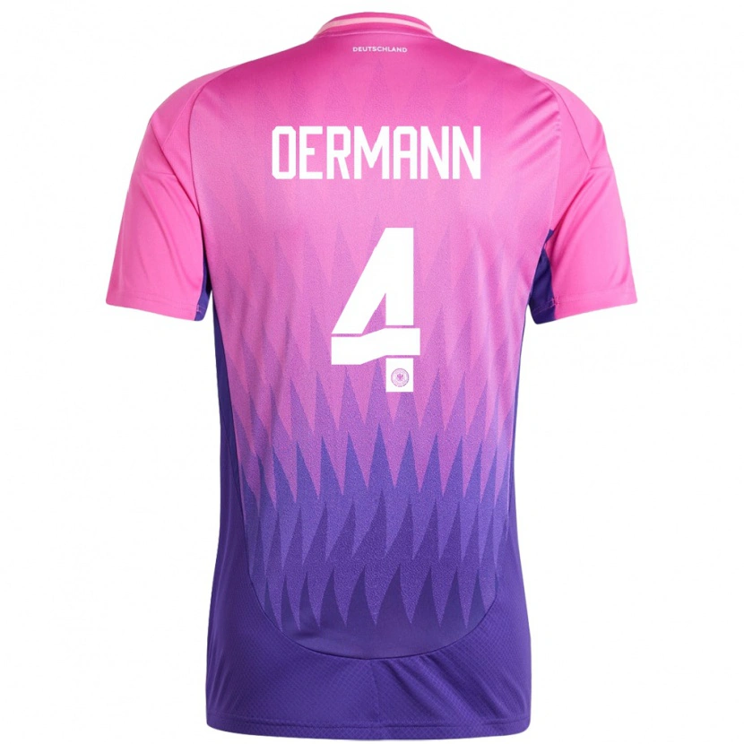 Danxen Heren Duitsland Tim Oermann #4 Roze Paars Uitshirt Uittenue 24-26 T-Shirt