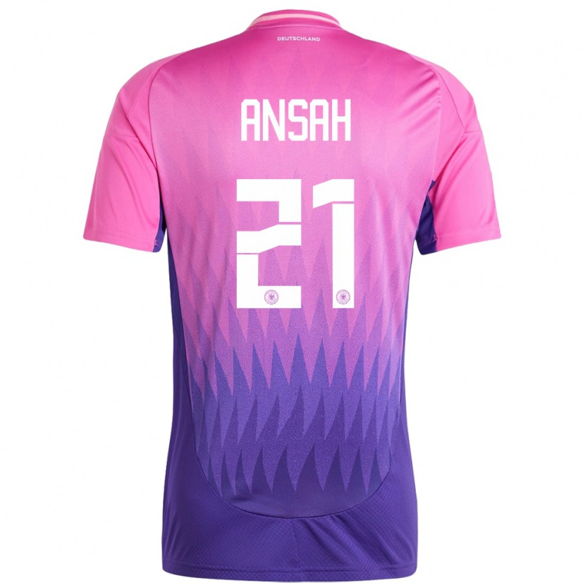 Danxen Heren Duitsland Ilyas Ansah #21 Roze Paars Uitshirt Uittenue 24-26 T-Shirt