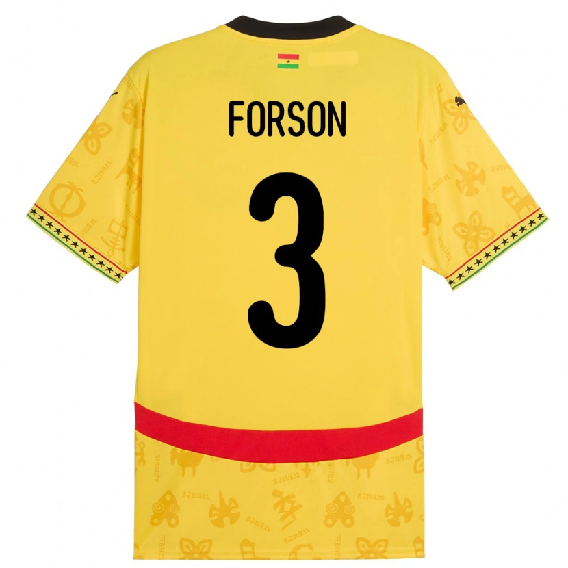 Danxen Heren Ghana Amankwah Forson #3 Geel Uitshirt Uittenue 24-26 T-Shirt