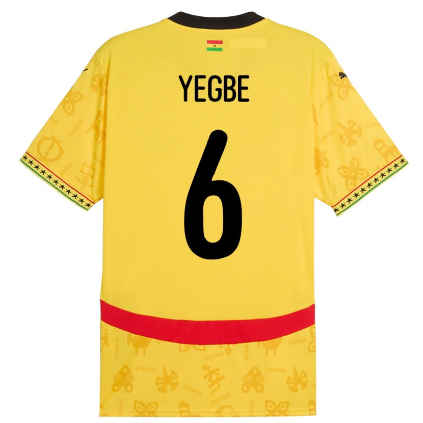 Danxen Heren Ghana Terry Yegbe #6 Geel Uitshirt Uittenue 24-26 T-Shirt