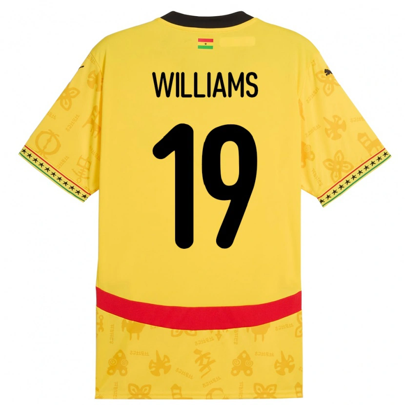 Danxen Heren Ghana Iñaki Williams #19 Geel Uitshirt Uittenue 24-26 T-Shirt