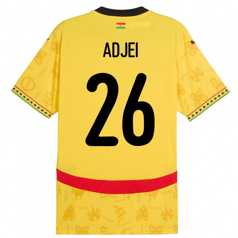 Danxen Heren Ghana Nathaniel Adjei #26 Geel Uitshirt Uittenue 24-26 T-Shirt