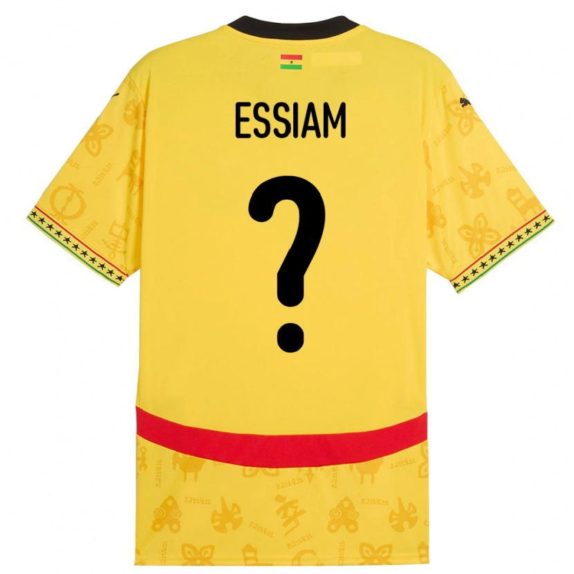 Danxen Heren Ghana Emmanuel Essiam #0 Geel Uitshirt Uittenue 24-26 T-Shirt
