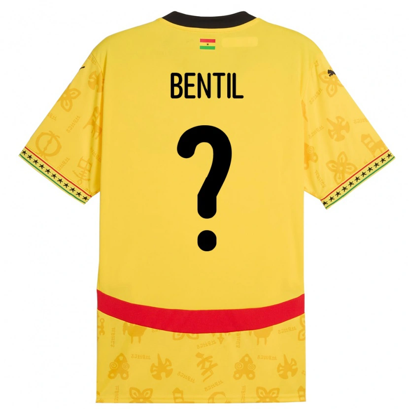 Danxen Heren Ghana Godwin Bentil #0 Geel Uitshirt Uittenue 24-26 T-Shirt