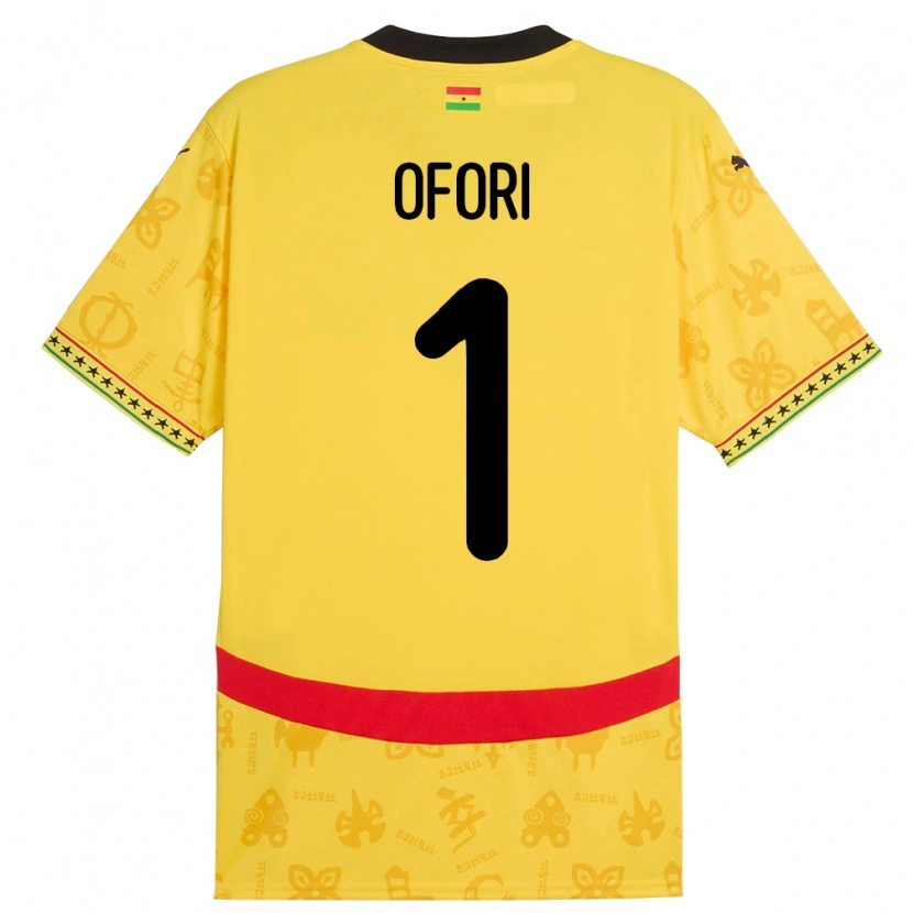 Danxen Heren Ghana Richard Ofori #1 Geel Uitshirt Uittenue 24-26 T-Shirt