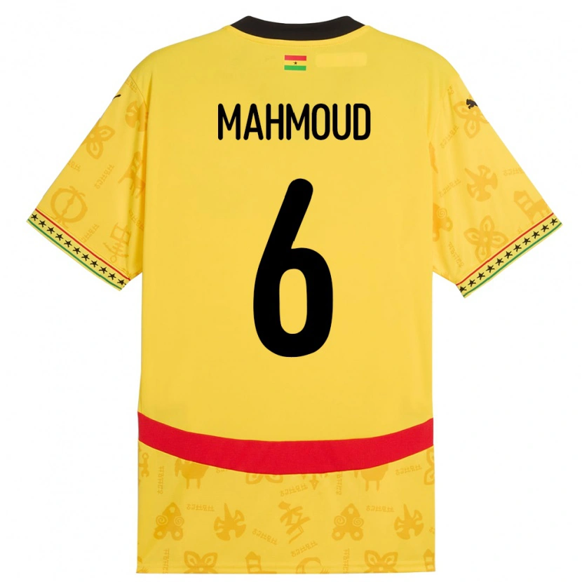 Danxen Heren Ghana Mohaison Mahmoud #6 Geel Uitshirt Uittenue 24-26 T-Shirt