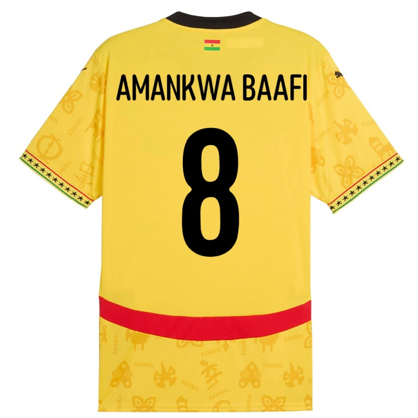 Danxen Heren Ghana Yaw Amankwa Baafi #8 Geel Uitshirt Uittenue 24-26 T-Shirt