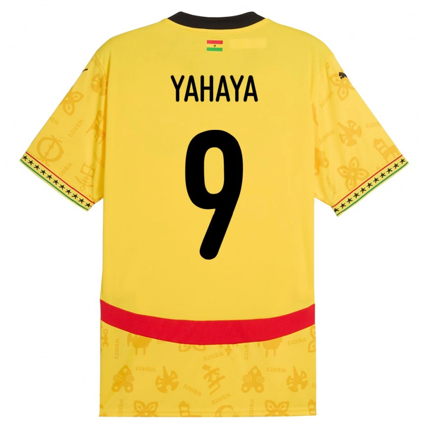 Danxen Heren Ghana Mohammed Yahaya #9 Geel Uitshirt Uittenue 24-26 T-Shirt