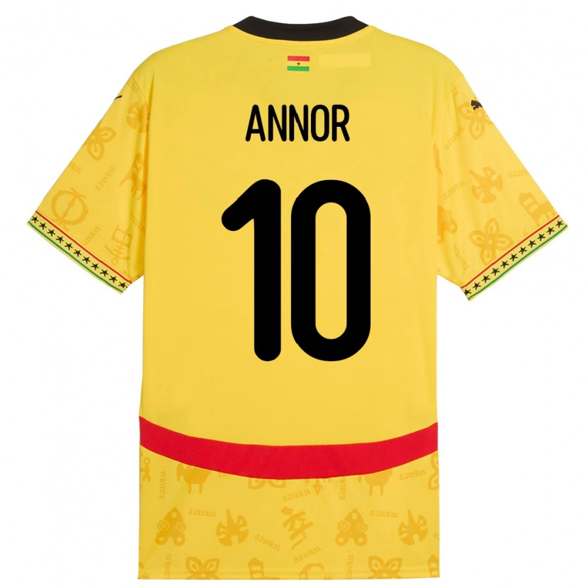 Danxen Heren Ghana Emmanuel Annor #10 Geel Uitshirt Uittenue 24-26 T-Shirt