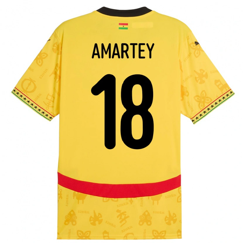 Danxen Heren Ghana Daniel Amartey #18 Geel Uitshirt Uittenue 24-26 T-Shirt