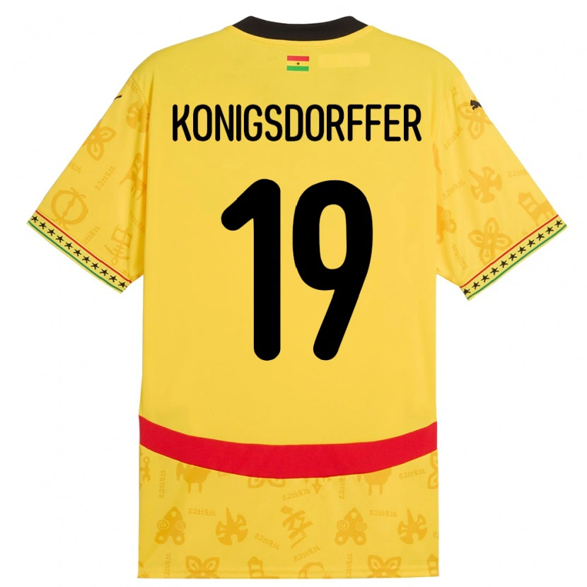 Danxen Heren Ghana Ransford-Yeboah Konigsdorffer #19 Geel Uitshirt Uittenue 24-26 T-Shirt