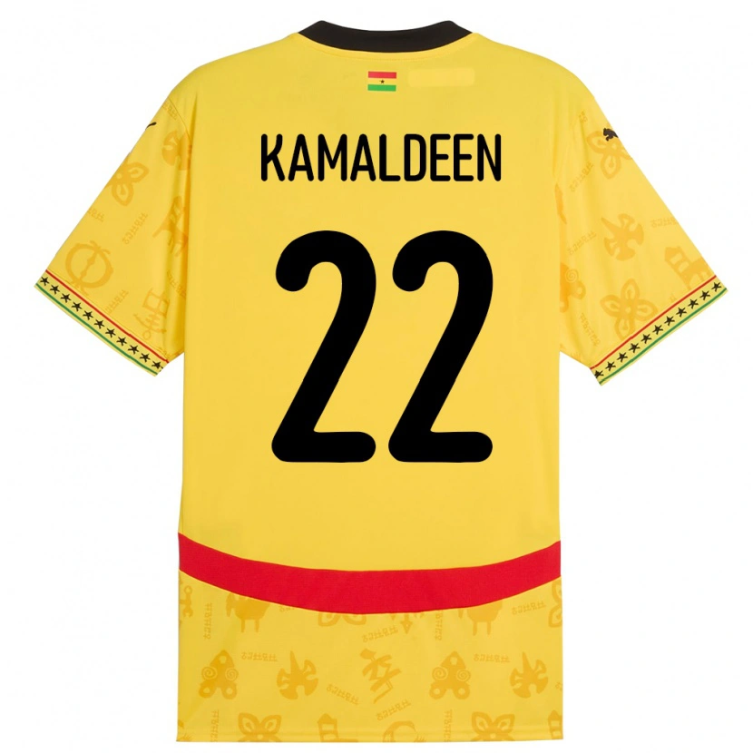 Danxen Heren Ghana Kamaldeen Sulemana #22 Geel Uitshirt Uittenue 24-26 T-Shirt