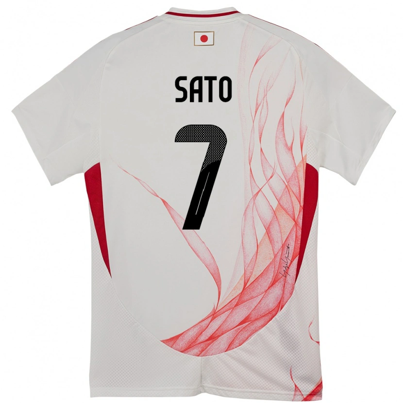 Danxen Heren Japan Ryunosuke Sato #7 Wit Uitshirt Uittenue 24-26 T-Shirt