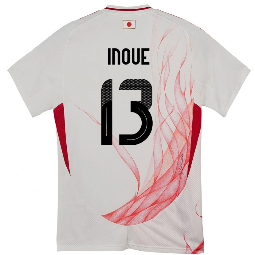 Danxen Heren Japan Aren Inoue #13 Wit Uitshirt Uittenue 24-26 T-Shirt