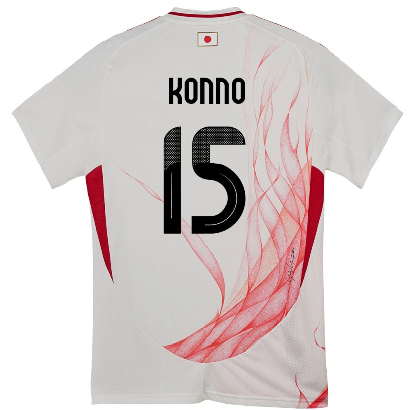 Danxen Heren Japan Ibuki Konno #15 Wit Uitshirt Uittenue 24-26 T-Shirt