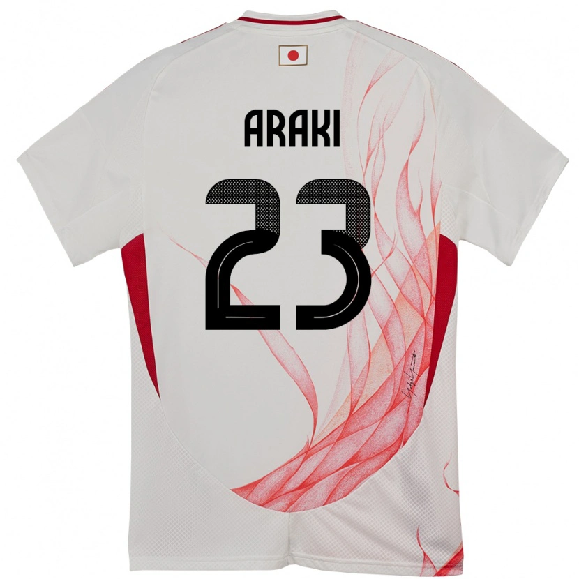 Danxen Heren Japan Rui Araki #23 Wit Uitshirt Uittenue 24-26 T-Shirt
