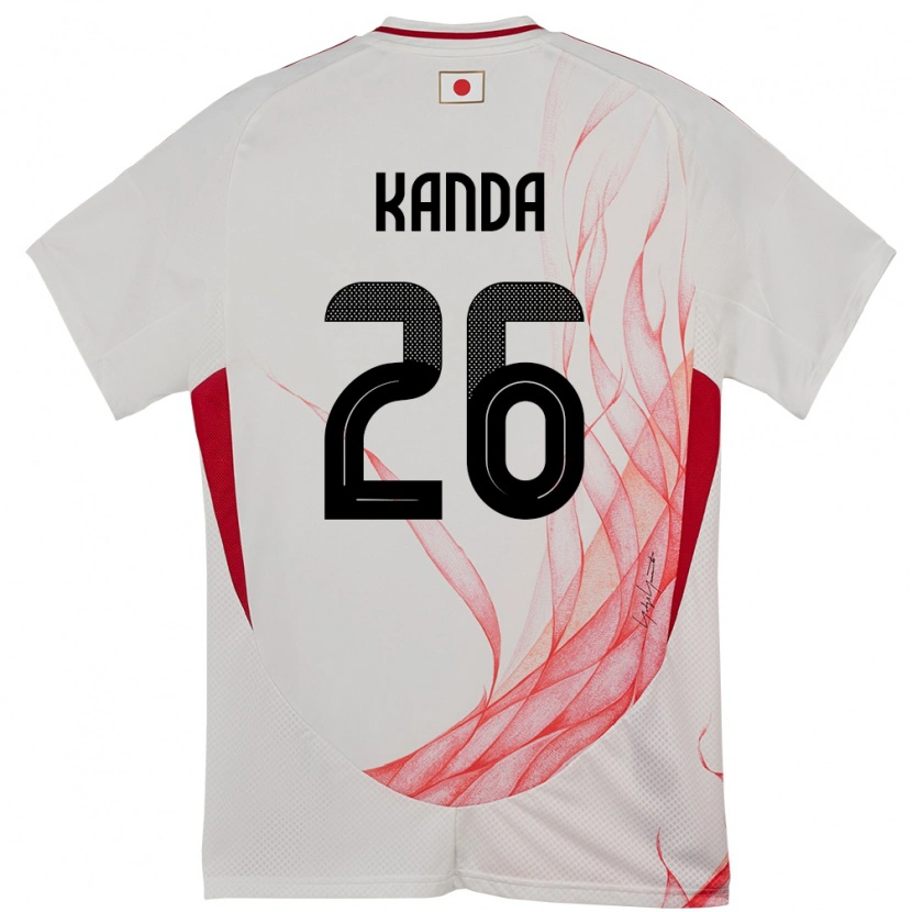 Danxen Heren Japan Hiroto Kanda #26 Wit Uitshirt Uittenue 24-26 T-Shirt