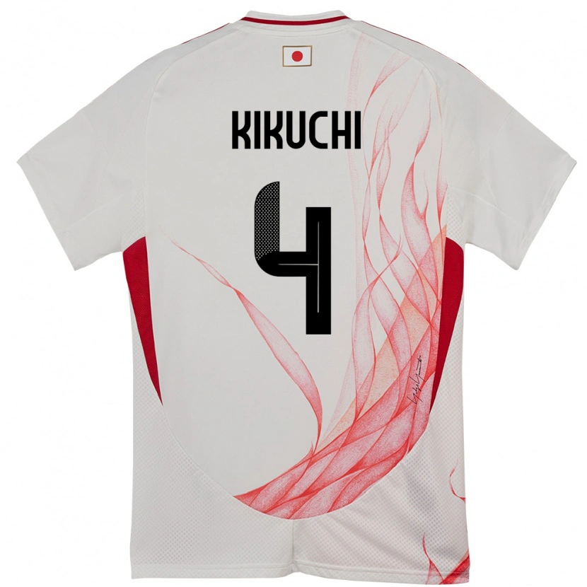 Danxen Heren Japan Shuta Kikuchi #4 Wit Uitshirt Uittenue 24-26 T-Shirt