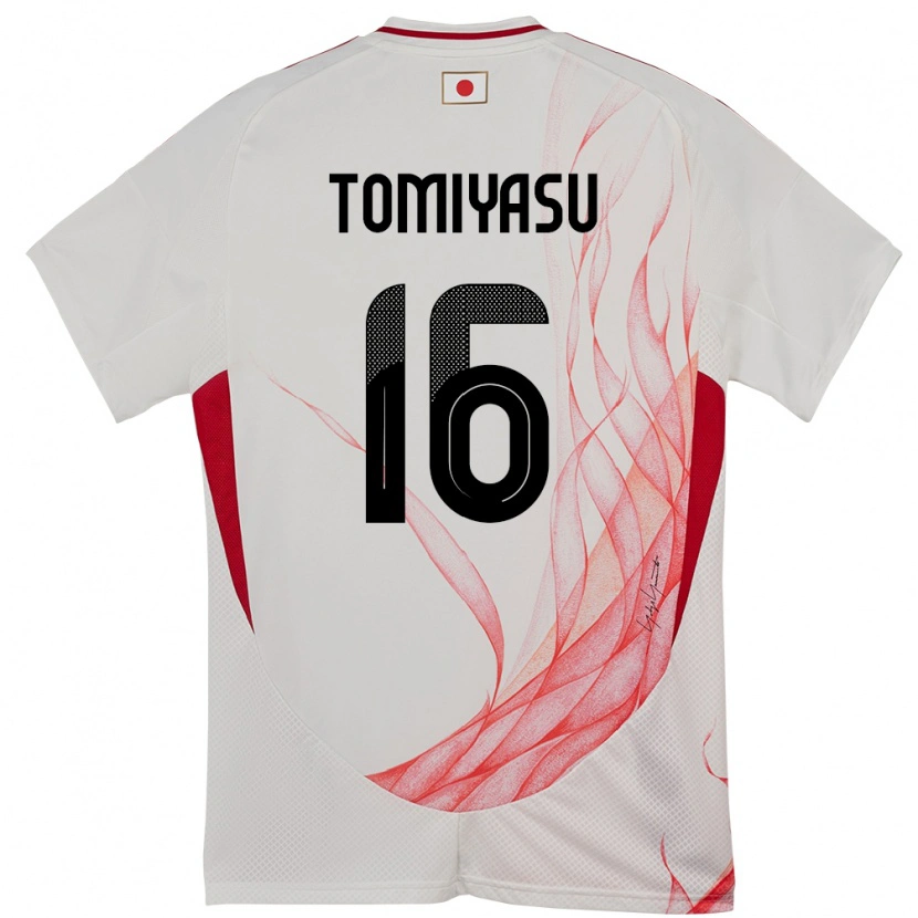 Danxen Heren Japan Takehiro Tomiyasu #16 Wit Uitshirt Uittenue 24-26 T-Shirt