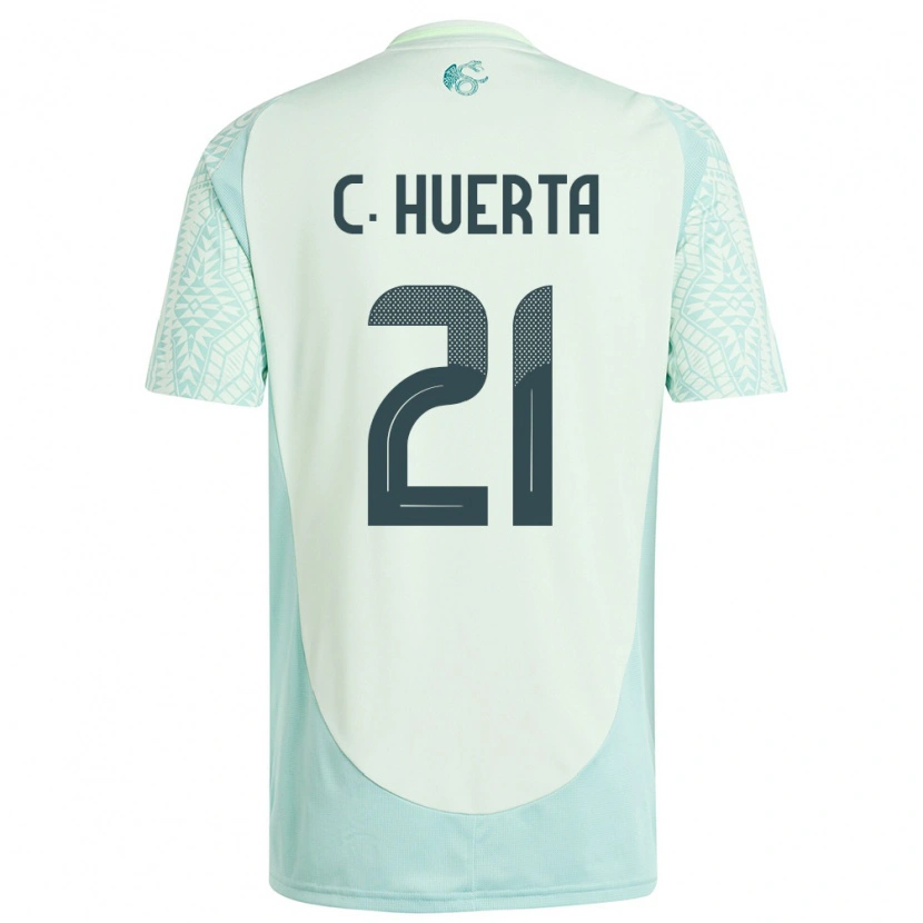 Danxen Heren Mexico César Huerta #21 Linnen Groen Uitshirt Uittenue 24-26 T-Shirt