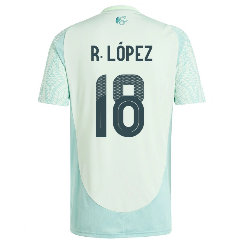 Danxen Heren Mexico Rodrigo López #18 Linnen Groen Uitshirt Uittenue 24-26 T-Shirt