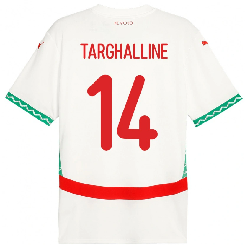 Danxen Heren Marokko Oussama Targhalline #14 Wit Uitshirt Uittenue 24-26 T-Shirt
