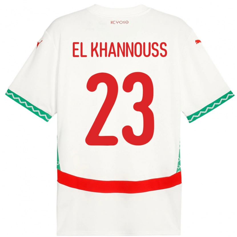 Danxen Heren Marokko Bilal El Khannouss #23 Wit Uitshirt Uittenue 24-26 T-Shirt