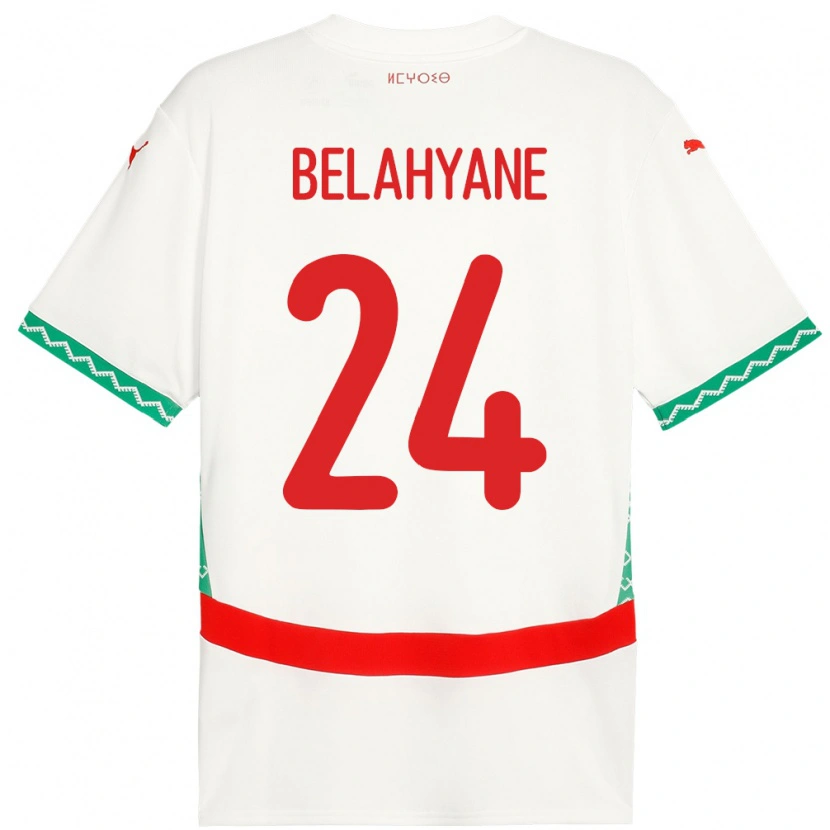 Danxen Heren Marokko Reda Belahyane #24 Wit Uitshirt Uittenue 24-26 T-Shirt