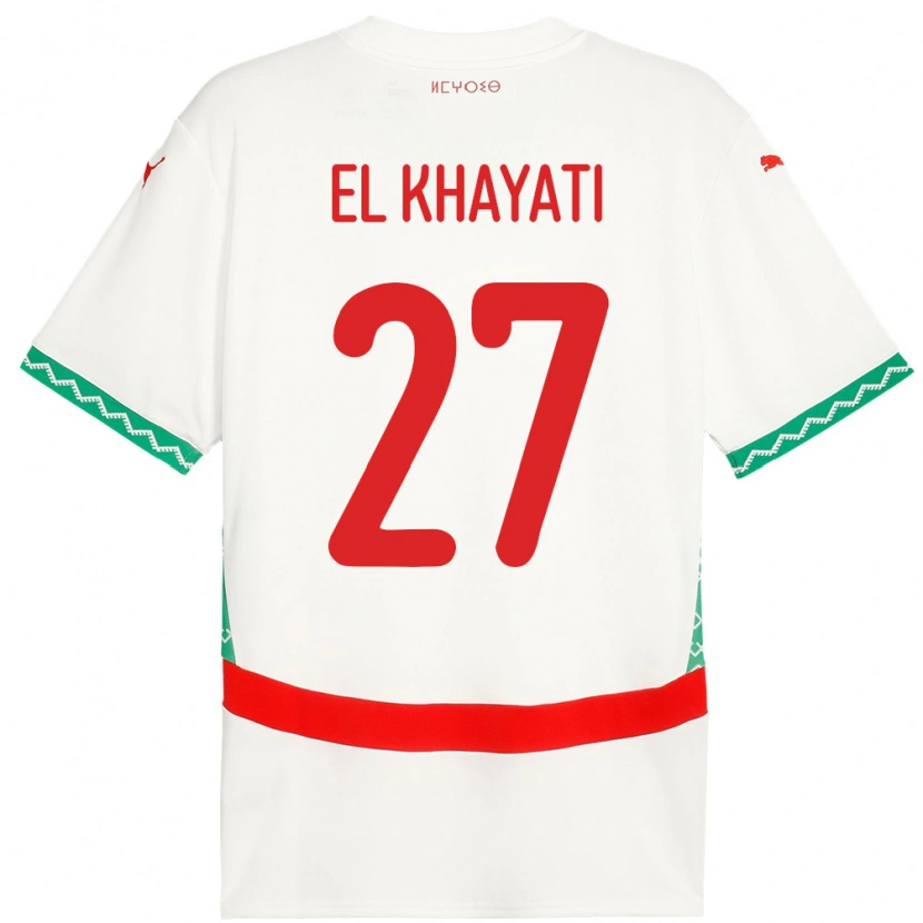 Danxen Heren Marokko Ayoub El Khayati #27 Wit Uitshirt Uittenue 24-26 T-Shirt