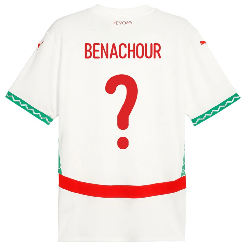 Danxen Heren Marokko Illyès Benachour #0 Wit Uitshirt Uittenue 24-26 T-Shirt