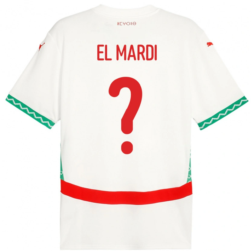 Danxen Heren Marokko Ziyad El Mardi #0 Wit Uitshirt Uittenue 24-26 T-Shirt