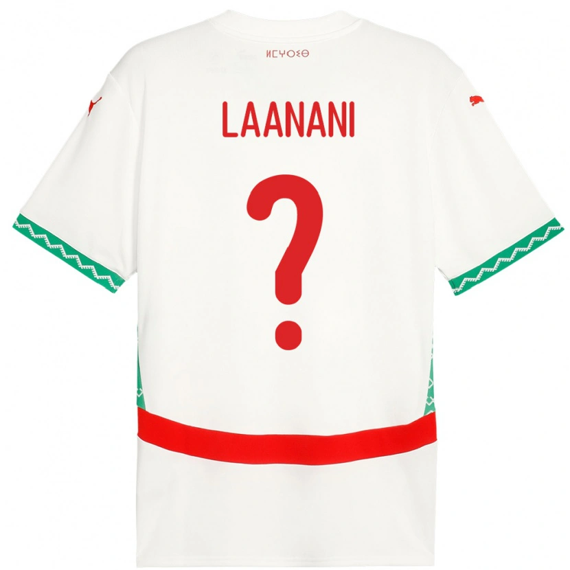 Danxen Heren Marokko Kamal Laanani #0 Wit Uitshirt Uittenue 24-26 T-Shirt