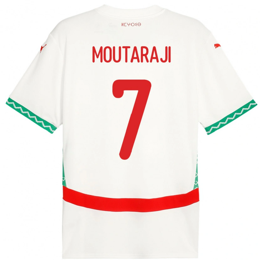 Danxen Heren Marokko Ismail Moutaraji #7 Wit Uitshirt Uittenue 24-26 T-Shirt