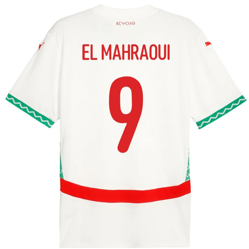 Danxen Heren Marokko Anas El Mahraoui #9 Wit Uitshirt Uittenue 24-26 T-Shirt