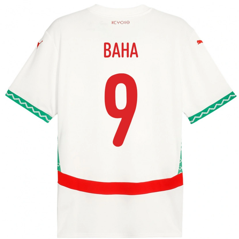Danxen Heren Marokko Ziyad Baha #9 Wit Uitshirt Uittenue 24-26 T-Shirt