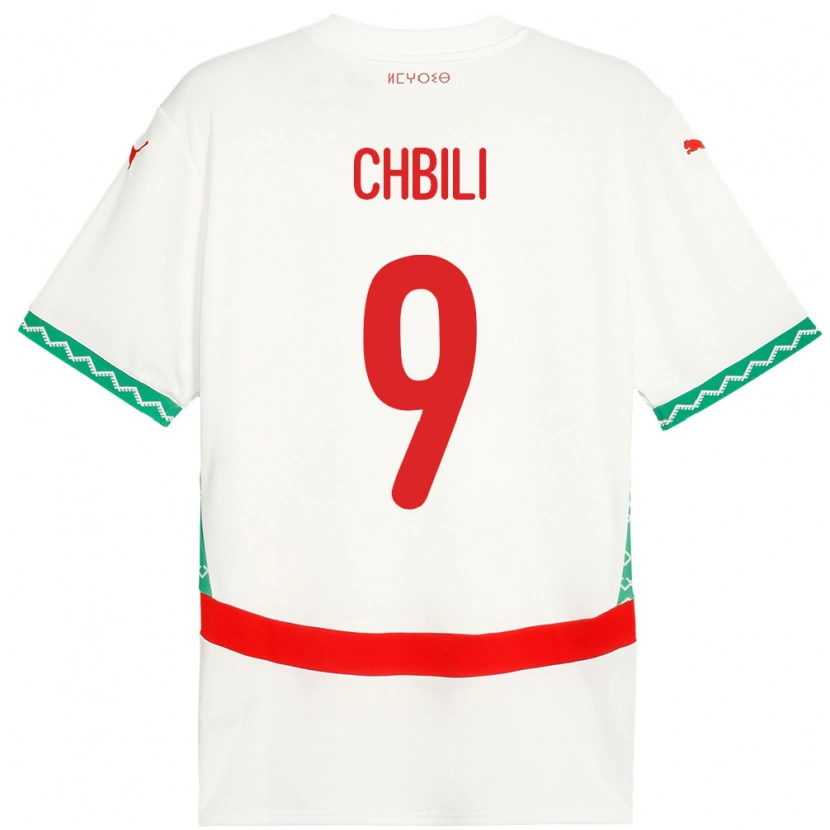 Danxen Heren Marokko Ismail Chbili #9 Wit Uitshirt Uittenue 24-26 T-Shirt
