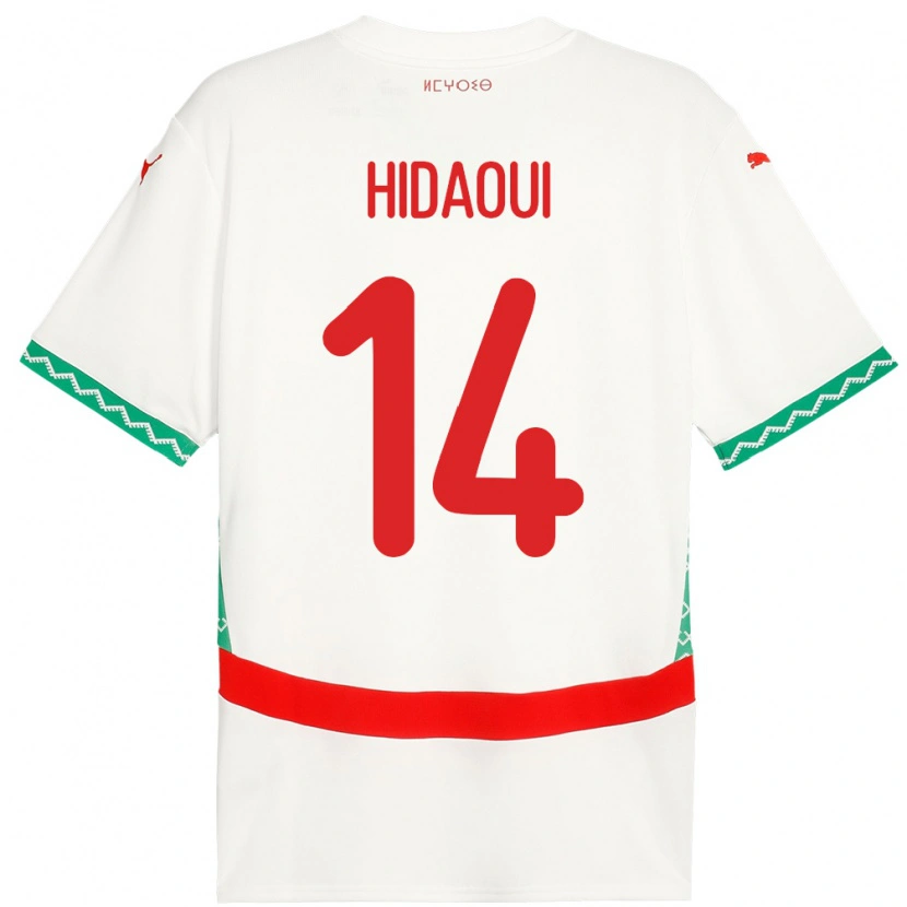 Danxen Heren Marokko Ilyas Hidaoui #14 Wit Uitshirt Uittenue 24-26 T-Shirt