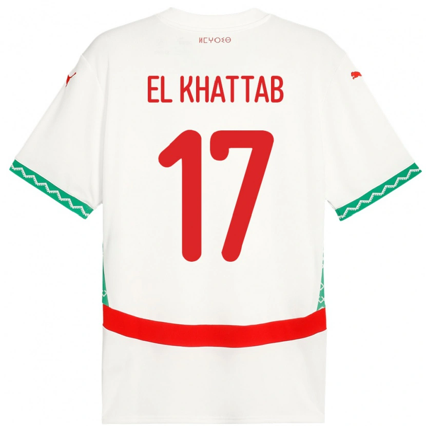 Danxen Heren Marokko Omar El Khattab #17 Wit Uitshirt Uittenue 24-26 T-Shirt