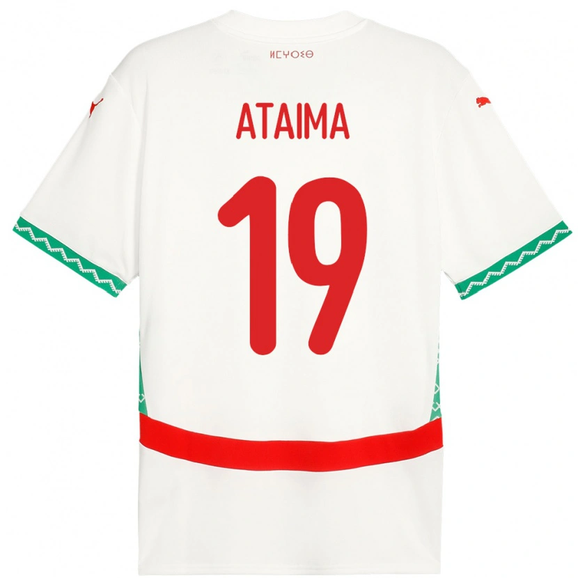 Danxen Heren Marokko Hamza Ataima #19 Wit Uitshirt Uittenue 24-26 T-Shirt