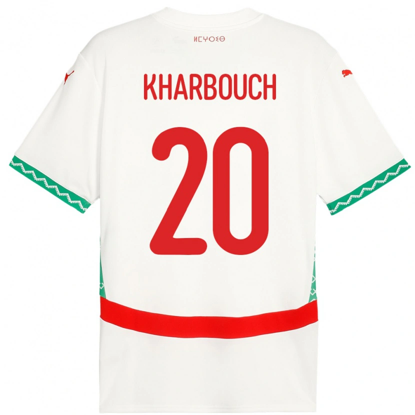 Danxen Heren Marokko Yahya Kharbouch #20 Wit Uitshirt Uittenue 24-26 T-Shirt