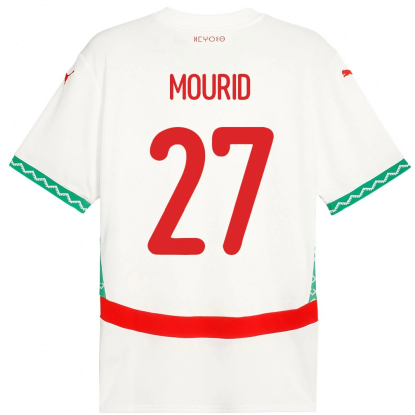 Danxen Heren Marokko Aymane Mourid #27 Wit Uitshirt Uittenue 24-26 T-Shirt