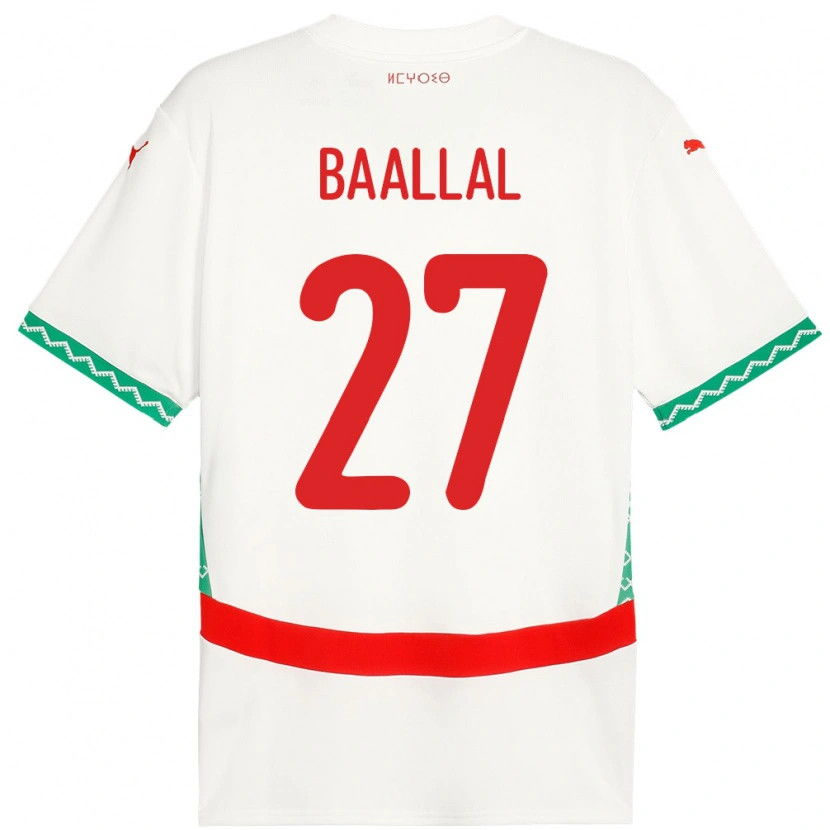 Danxen Heren Marokko Adam Baallal #27 Wit Uitshirt Uittenue 24-26 T-Shirt